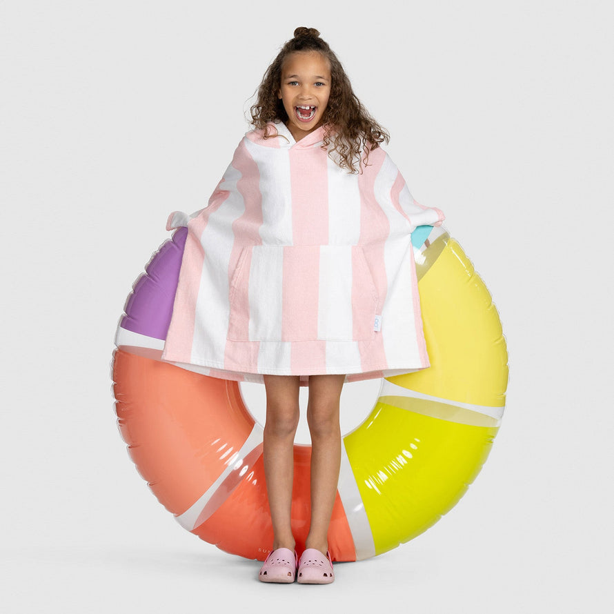 Pink Stripe Kids Beach Oodie