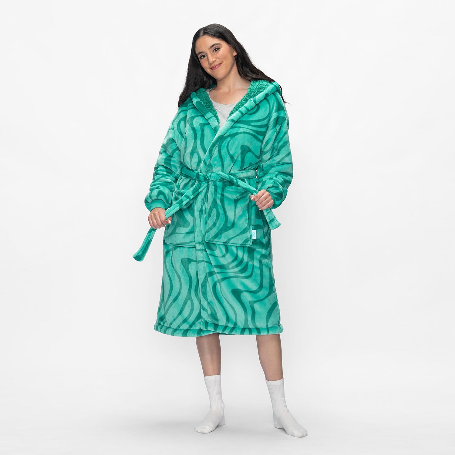 Green Swirl Sherpa Dressing Gown – The Oodie