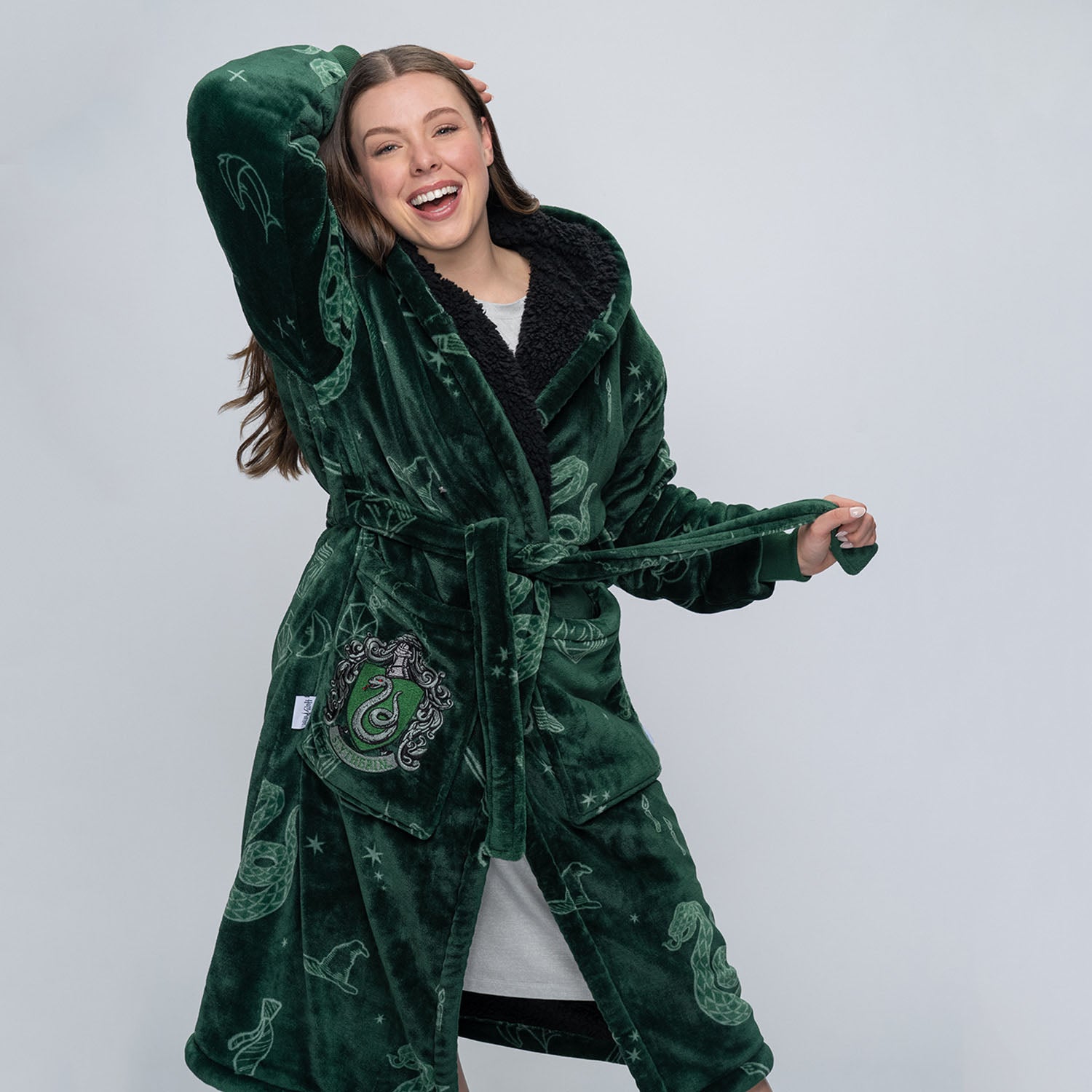 Harry Potter Slytherin Sherpa Dressing Gown Licensed – The Oodie