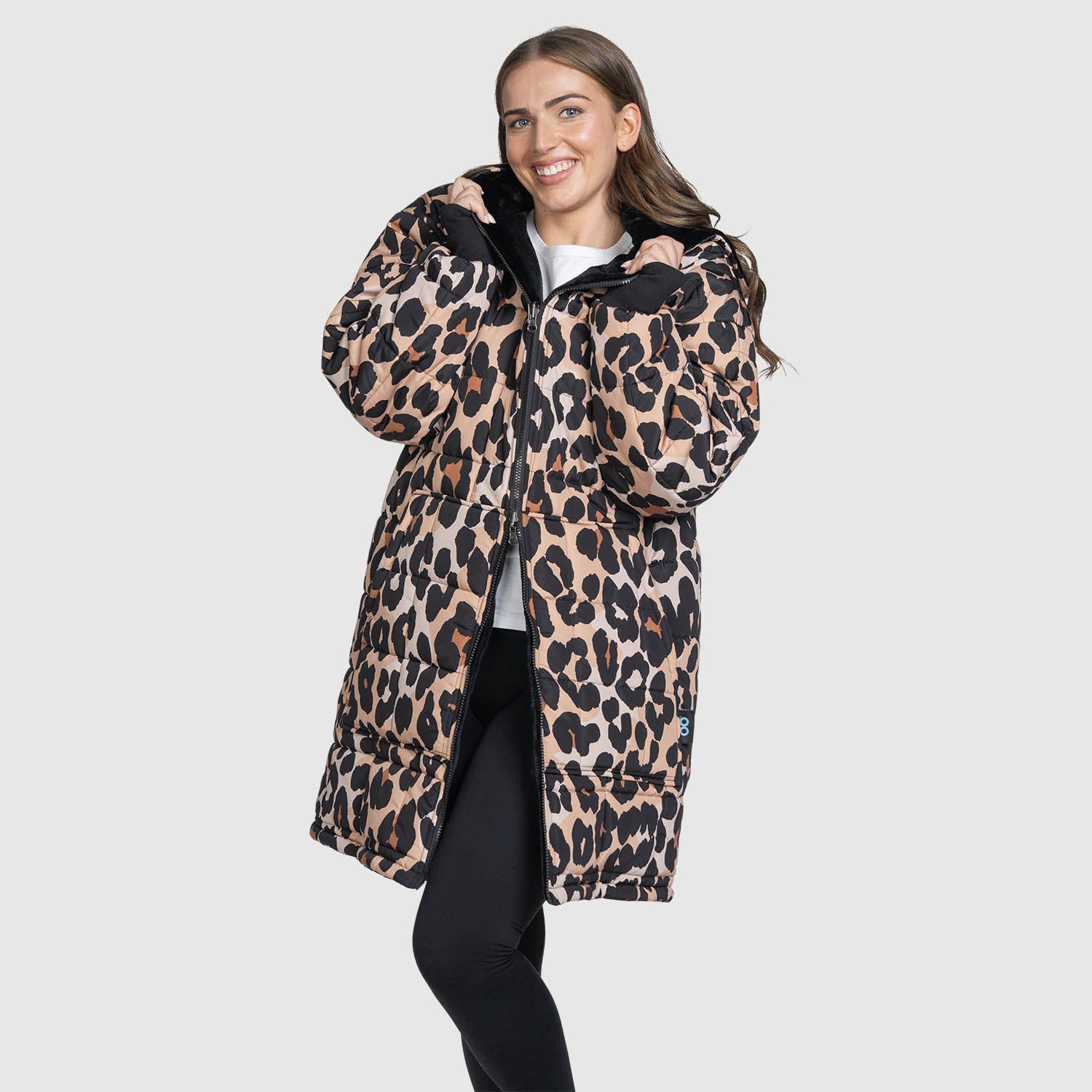 Leopard Print/Black Zip Through Outdoor Jacket – The Oodie
