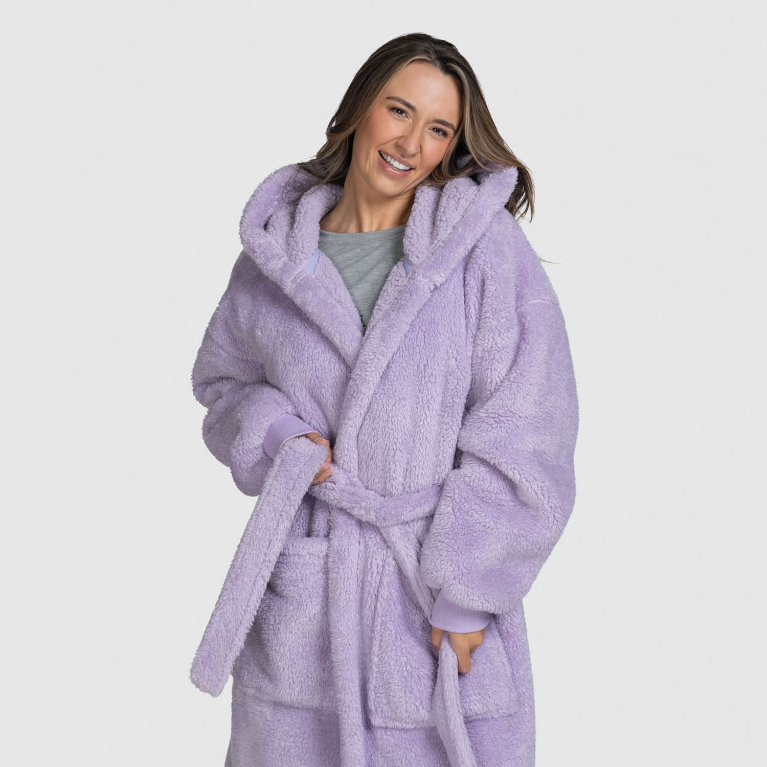 Lilac Fluffy Dressing Gown – The Oodie