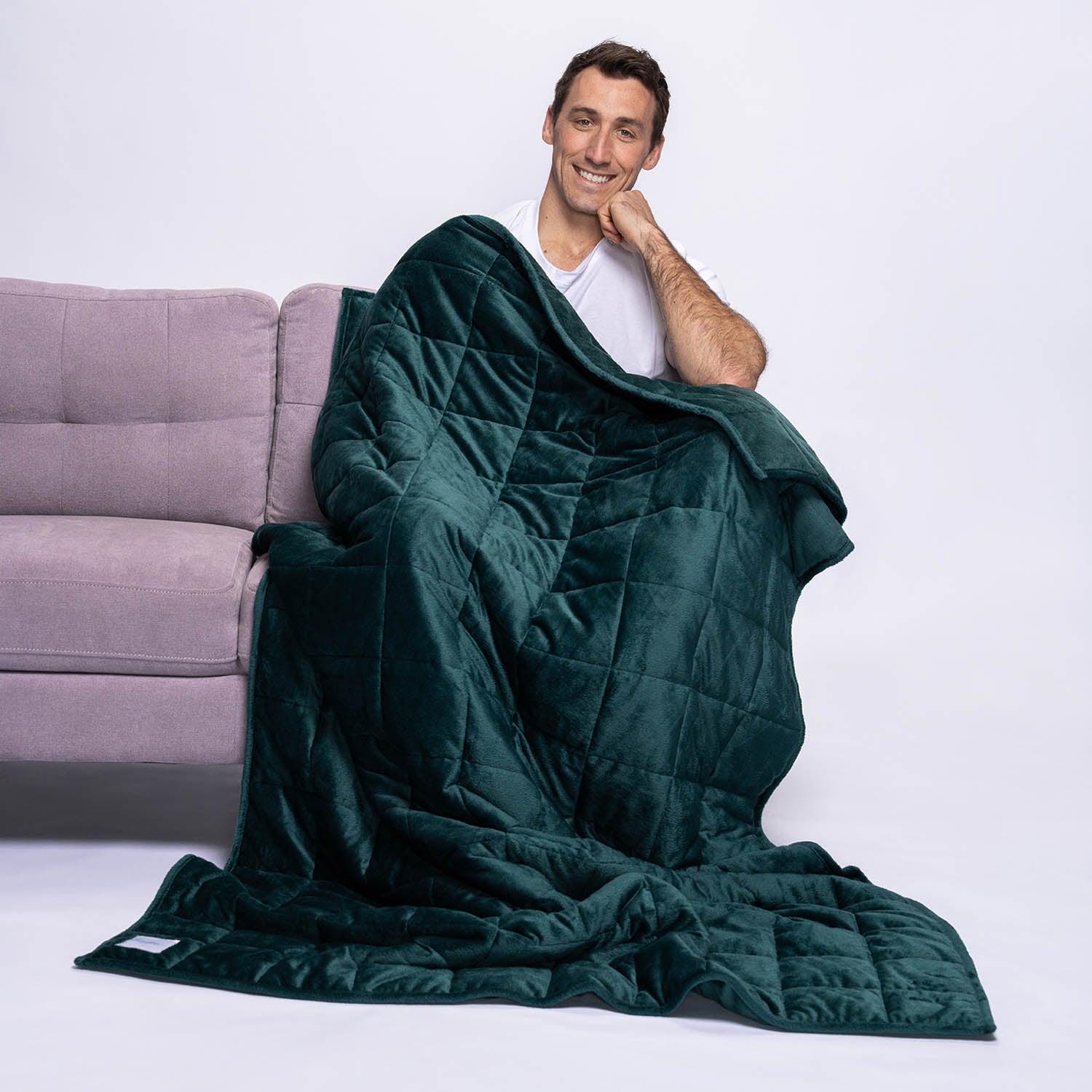 Green Weighted Blanket For Sleep Therapy & Anxiety Relief - Cooling & Breathable
