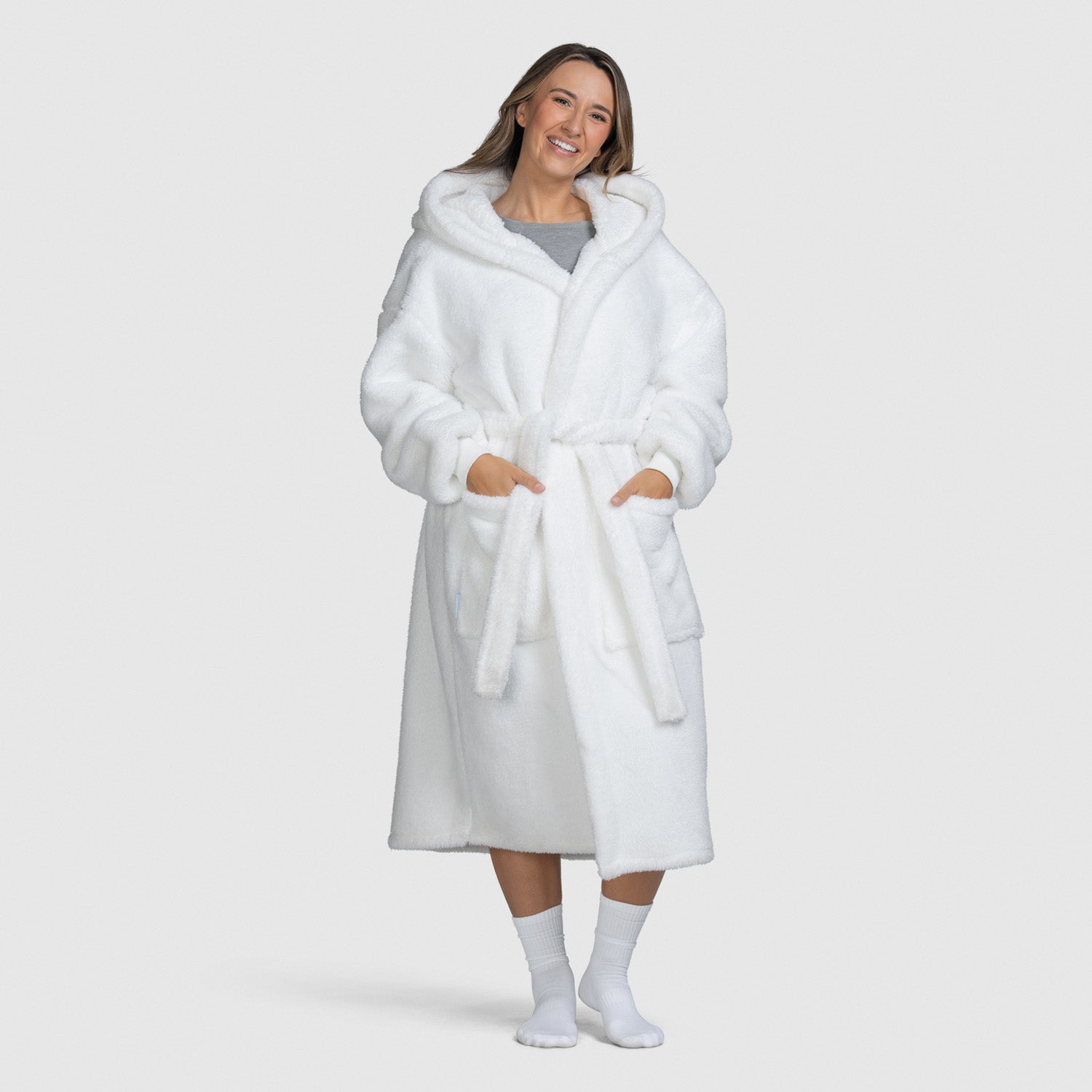 White Fluffy Dressing Gown – The Oodie