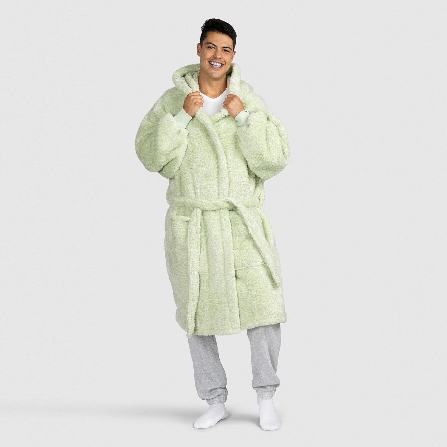 Sofa Killer dark green linen men robe – Sofa Killer super warm and cozy  loungewear for family