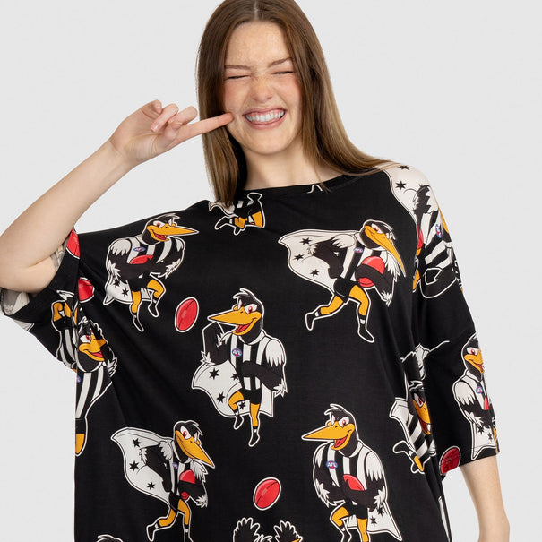 Collingwood AFL Oodie Sleep Tee The Oodie