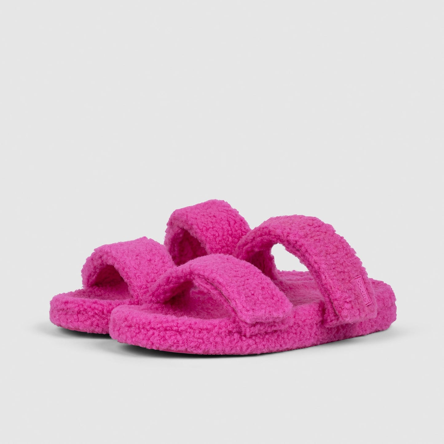 Pink Two Strap Sherpa Slide