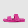 Pink Two Strap Sherpa Slide