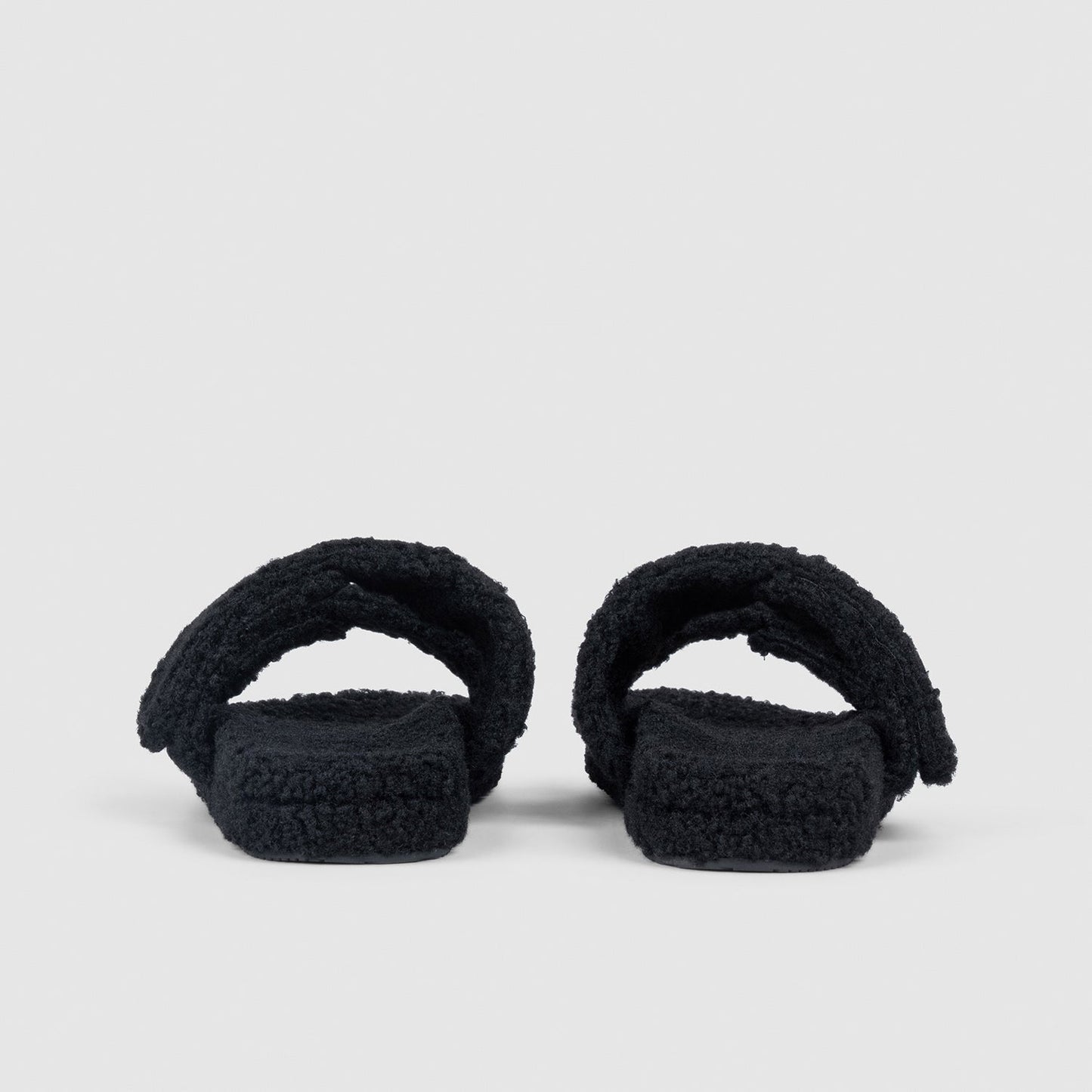 Black Two Strap Sherpa Slide