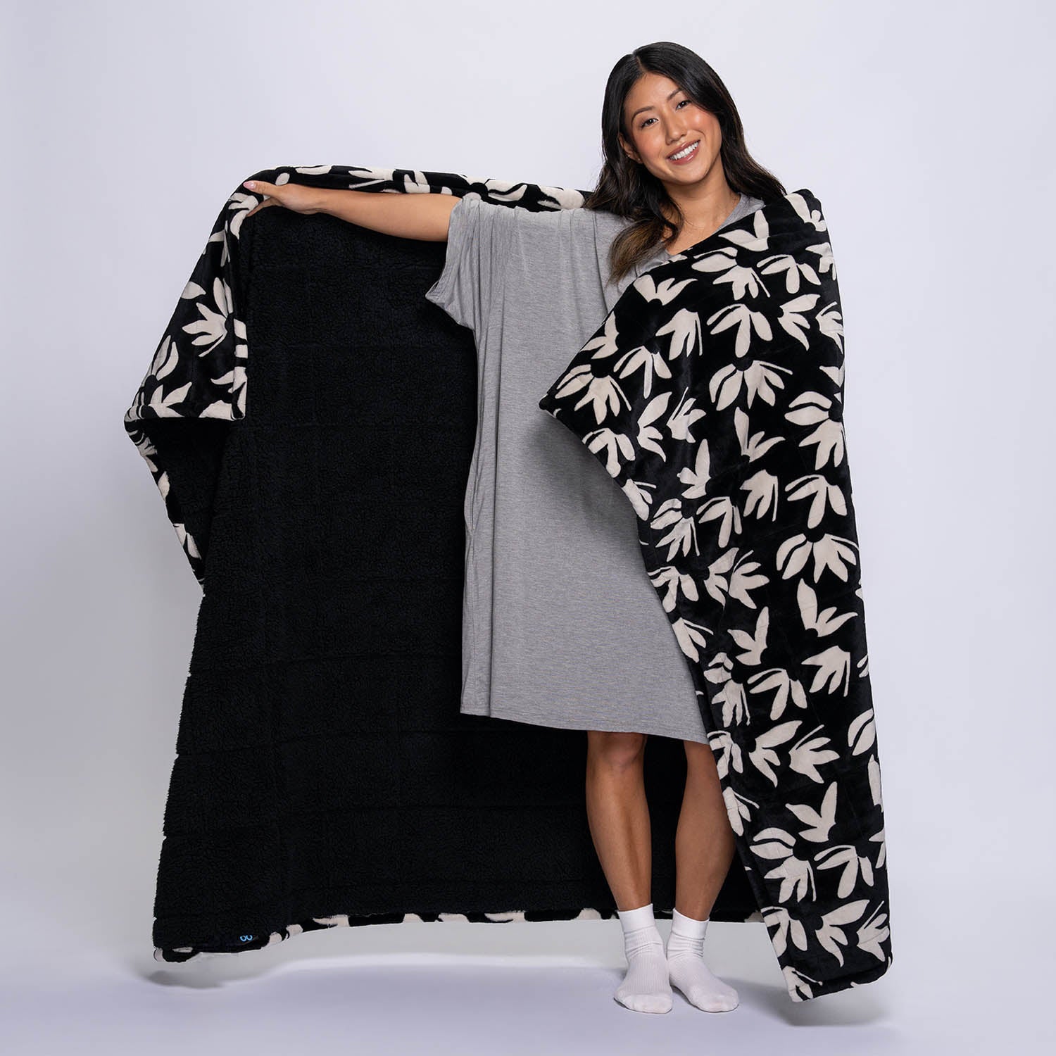 Black Floral Sherpa Blanket – The Oodie