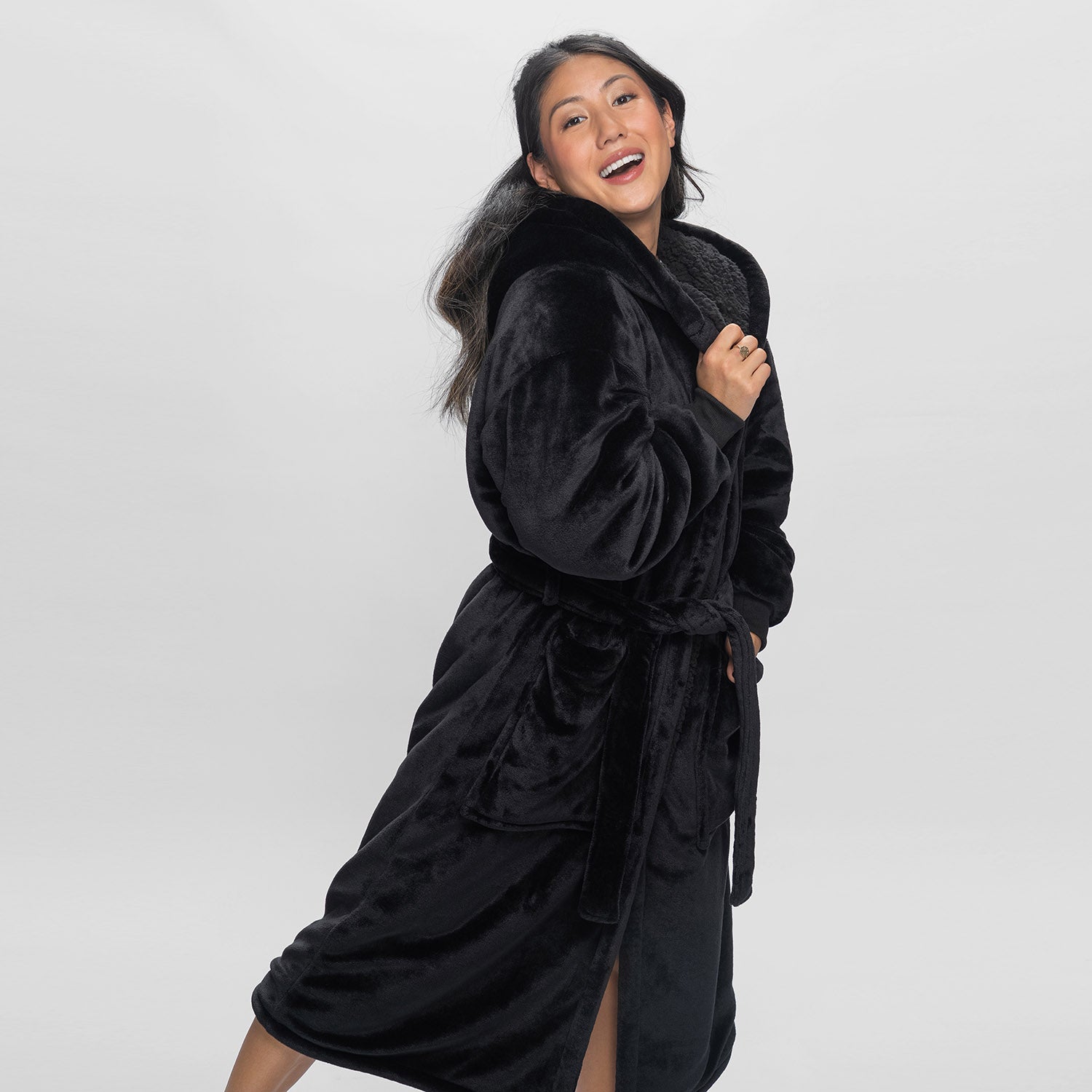 All Black Dressing Gown The Oodie All Black Dressing Gown The Oodie