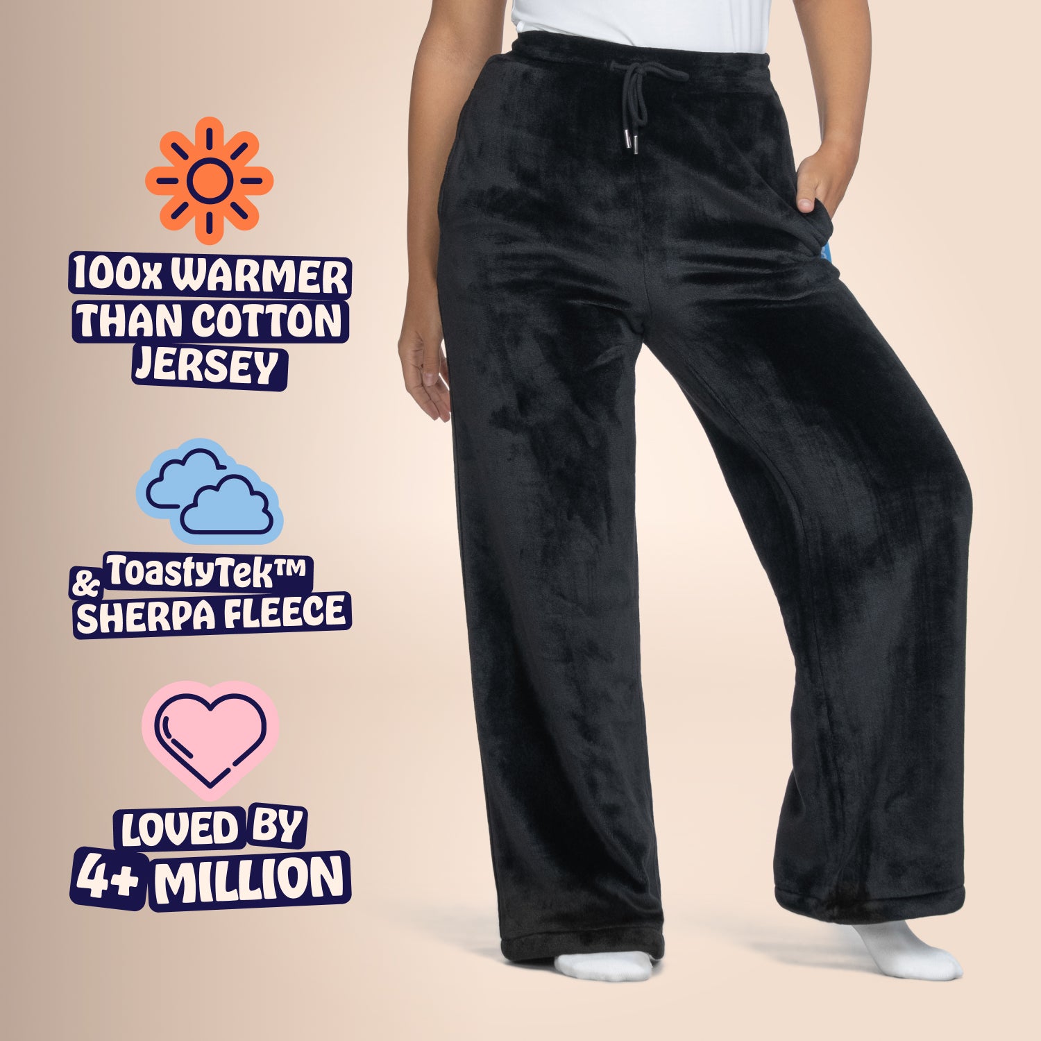 Black Sherpa Wide Leg Pant – The Oodie