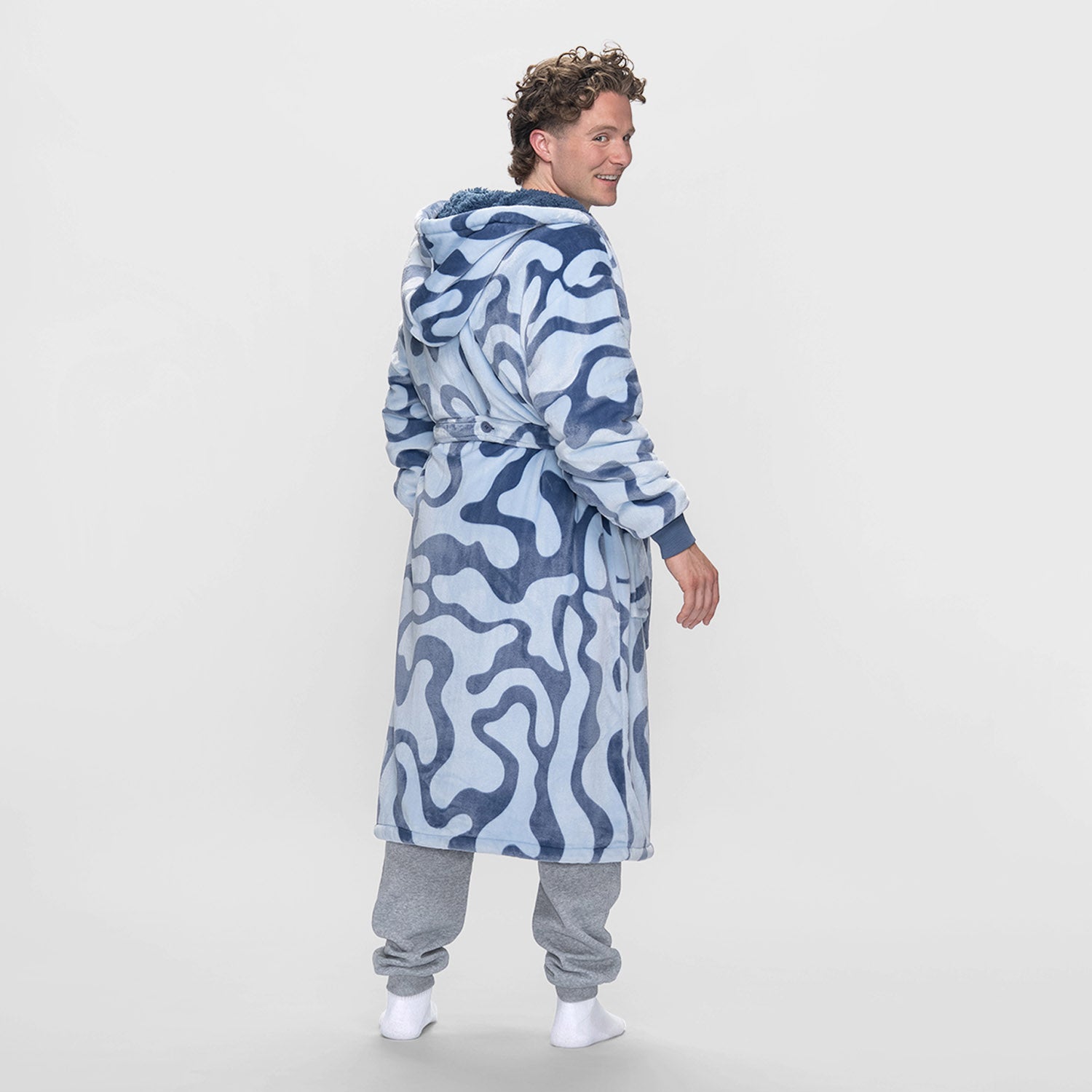 Blue Swirl Sherpa Dressing Gown The Oodie Blue Swirl Sherpa Dressing Gown The Oodie