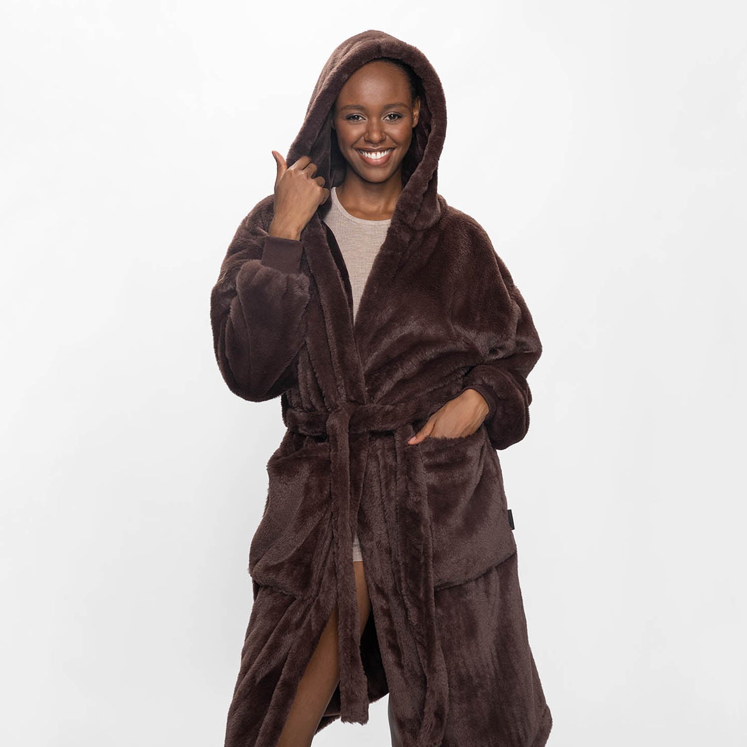 Chocolate Luxe Sherpa Dressing Gown – The Oodie
