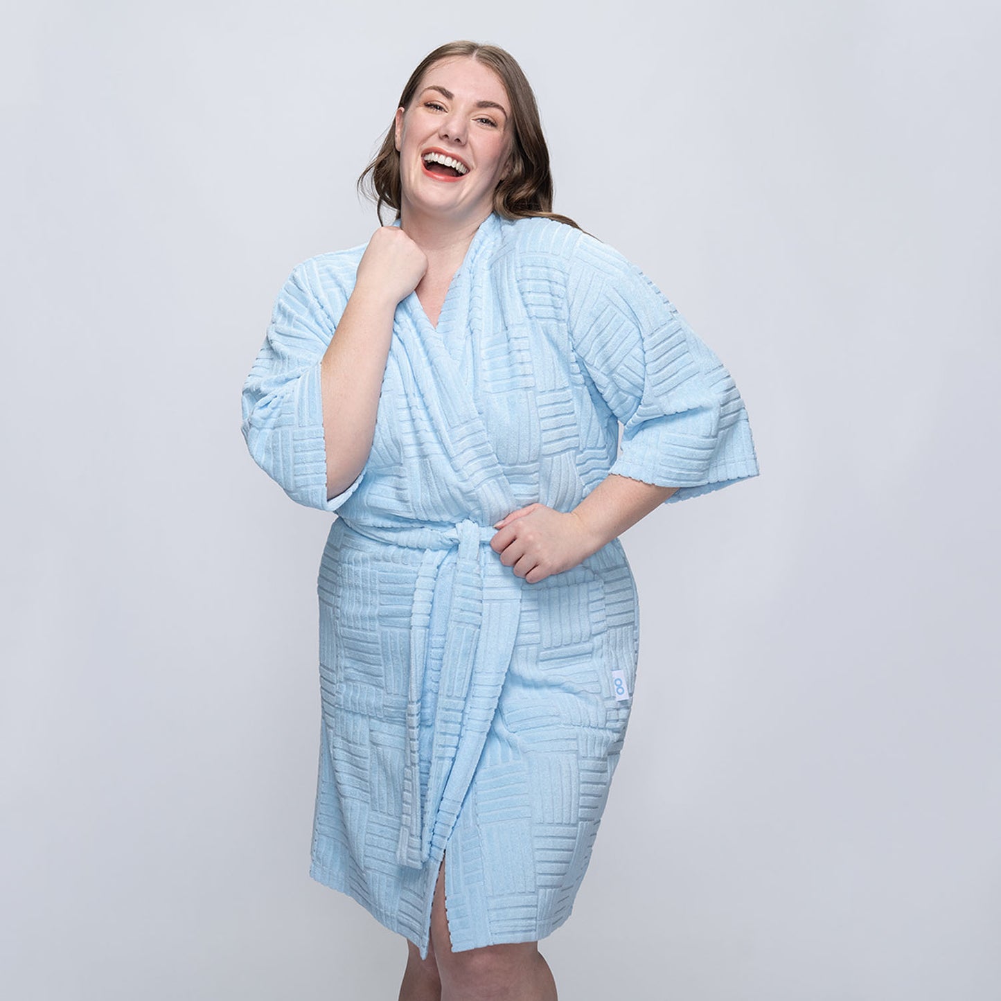 Blue Line Geo Summer Dressing Gown The Oodie Blue Line Geo Summer Dressing Gown The Oodie