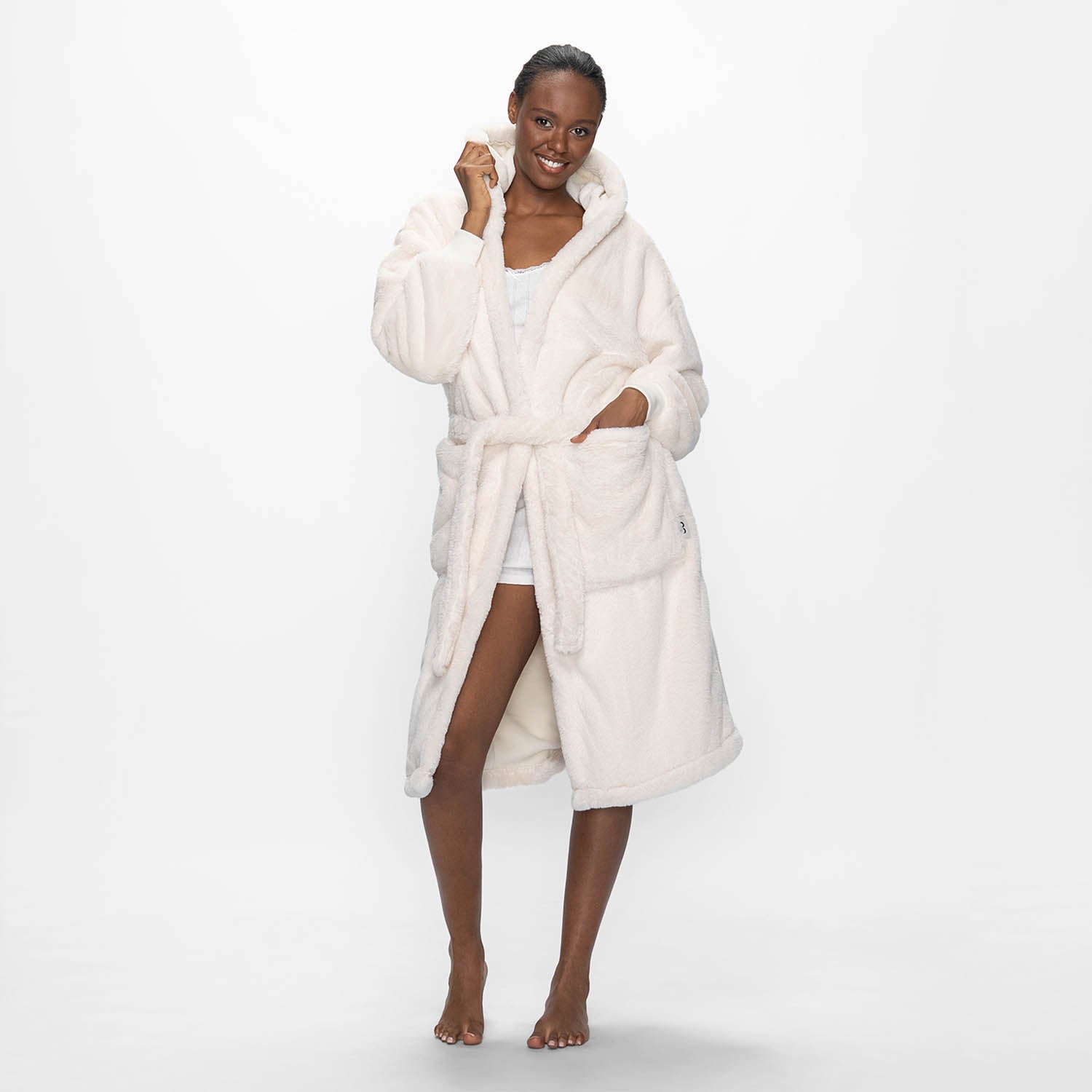 Cream Luxe Sherpa Dressing Gown The Oodie Cream Luxe Sherpa Dressing Gown The Oodie