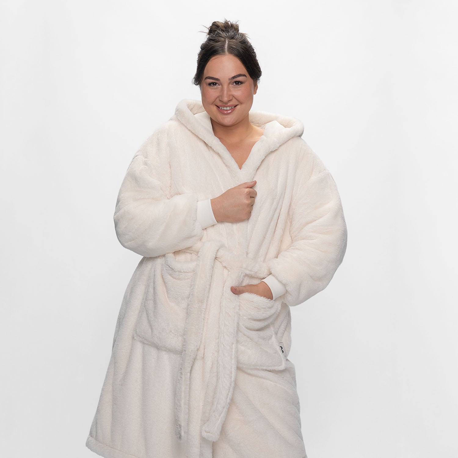 Cream Luxe Sherpa Dressing Gown The Oodie Cream Luxe Sherpa Dressing Gown The Oodie