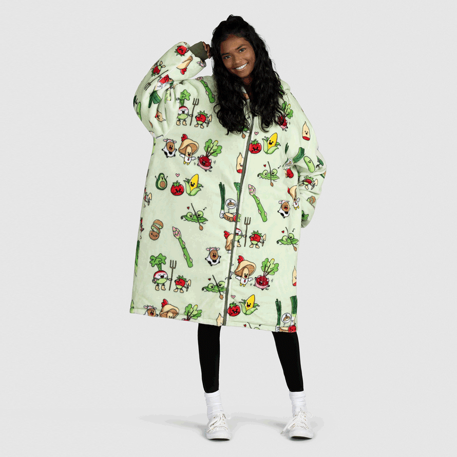 Fruit & Veg Zip Through Outdoor Oodie The Oodie