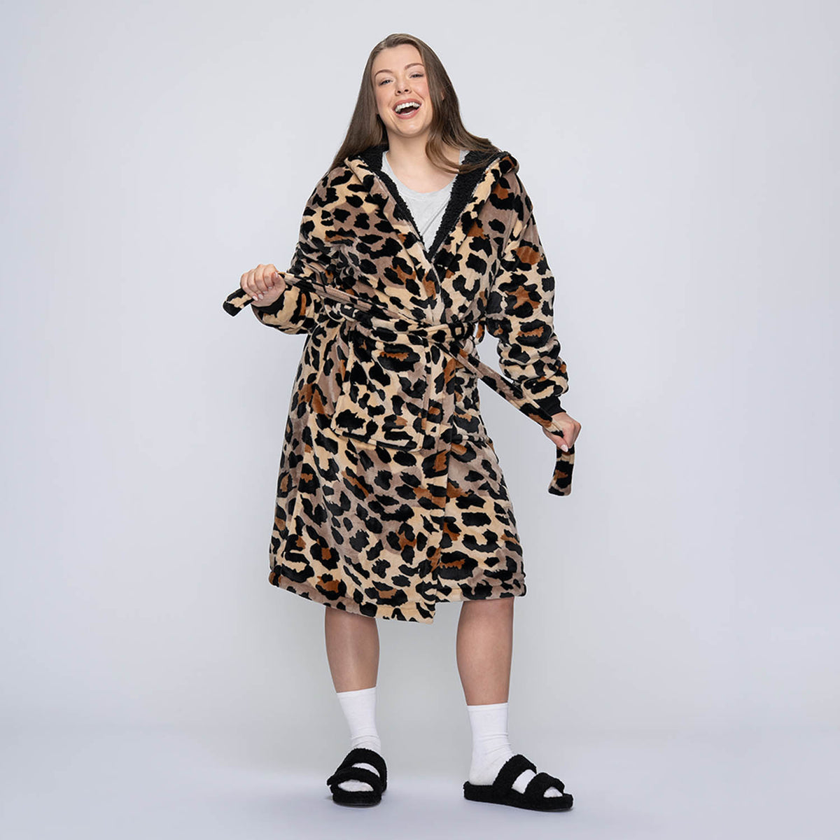 Leopard Sherpa Dressing Gown – The Oodie