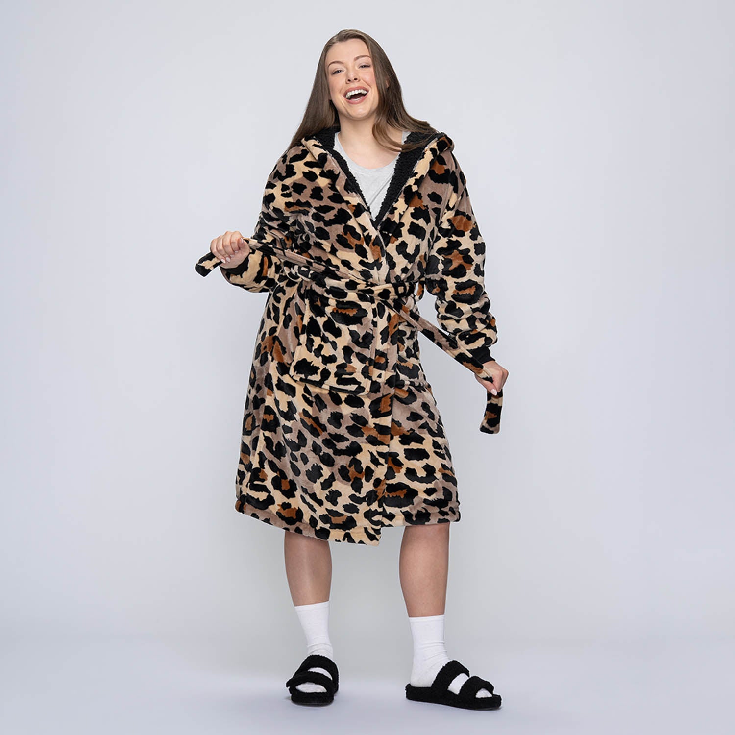 slim fit dress slacks Leopard Sherpa Dressing Gown – The Oodie