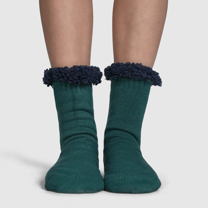 Moss Green Sherpa Socks