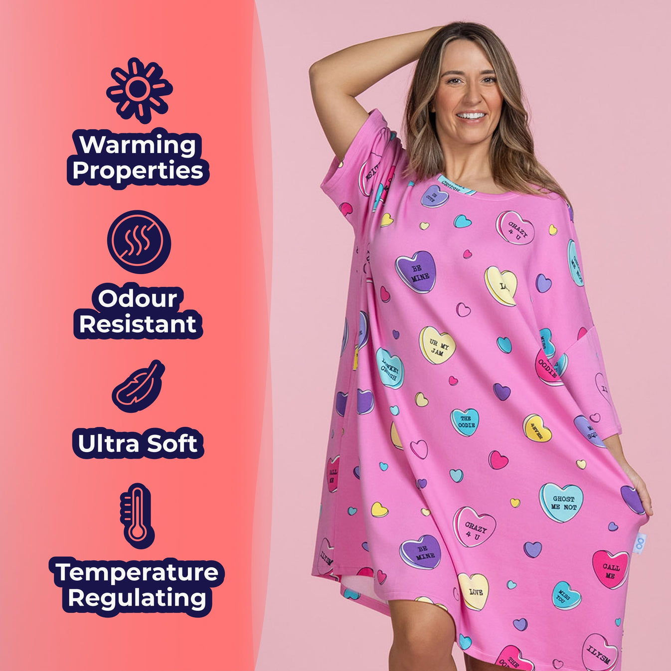 Ziddi Prints Pure Love Night T-Shirt – Sleep in Sweet Comfort and Style