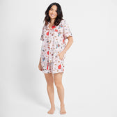 Lazy Cat Button Up Pj Set - Shorts
