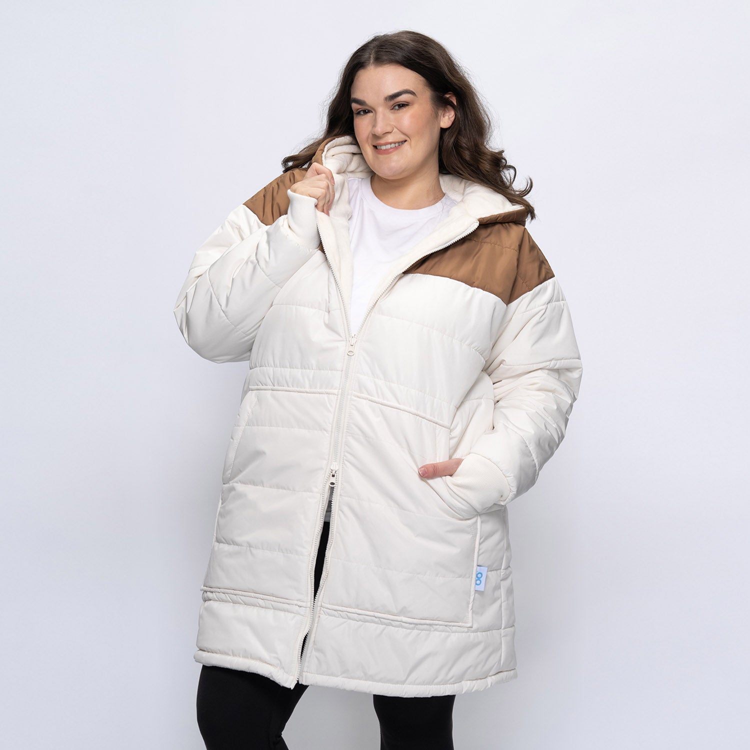 Off White Splice Long Puffer Jacket – The Oodie