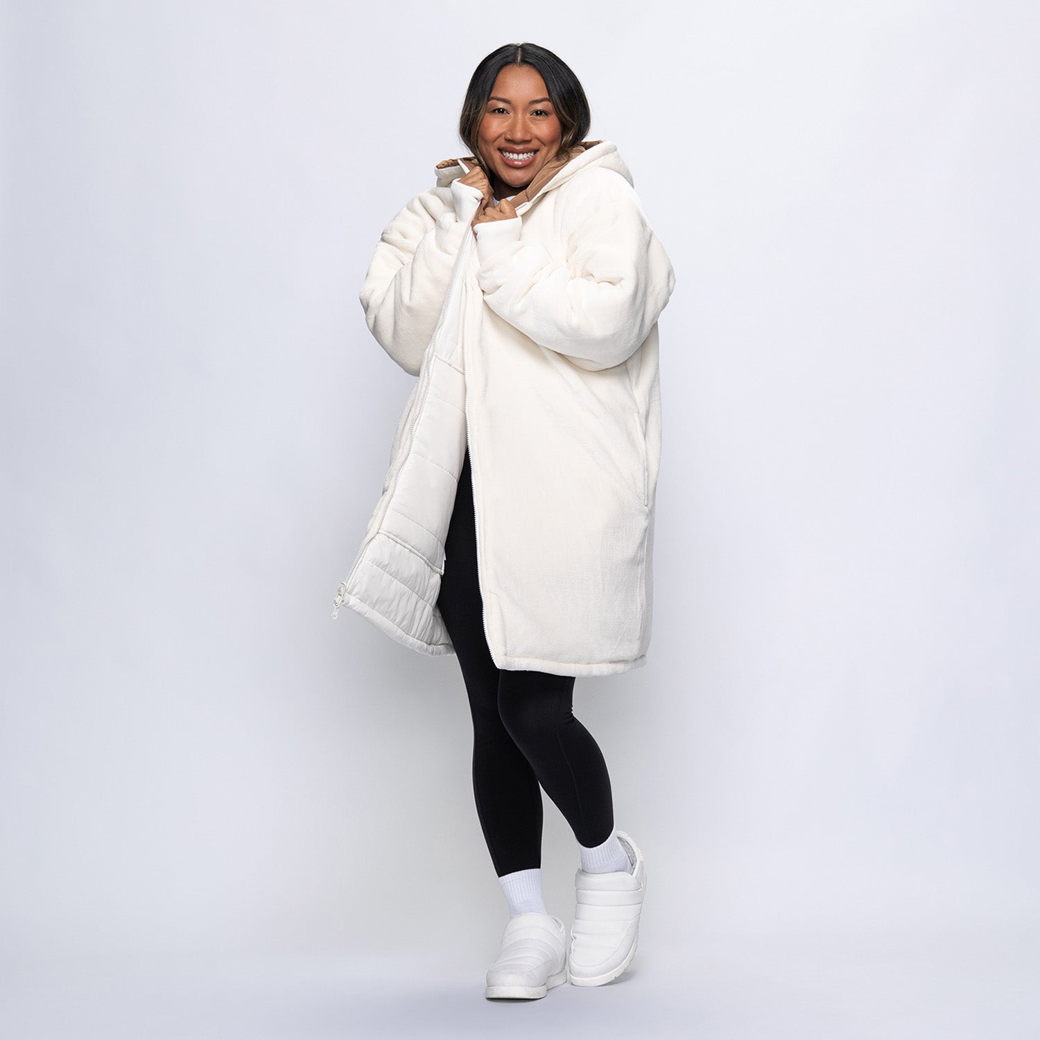 Off White Splice Long Puffer Jacket – The Oodie