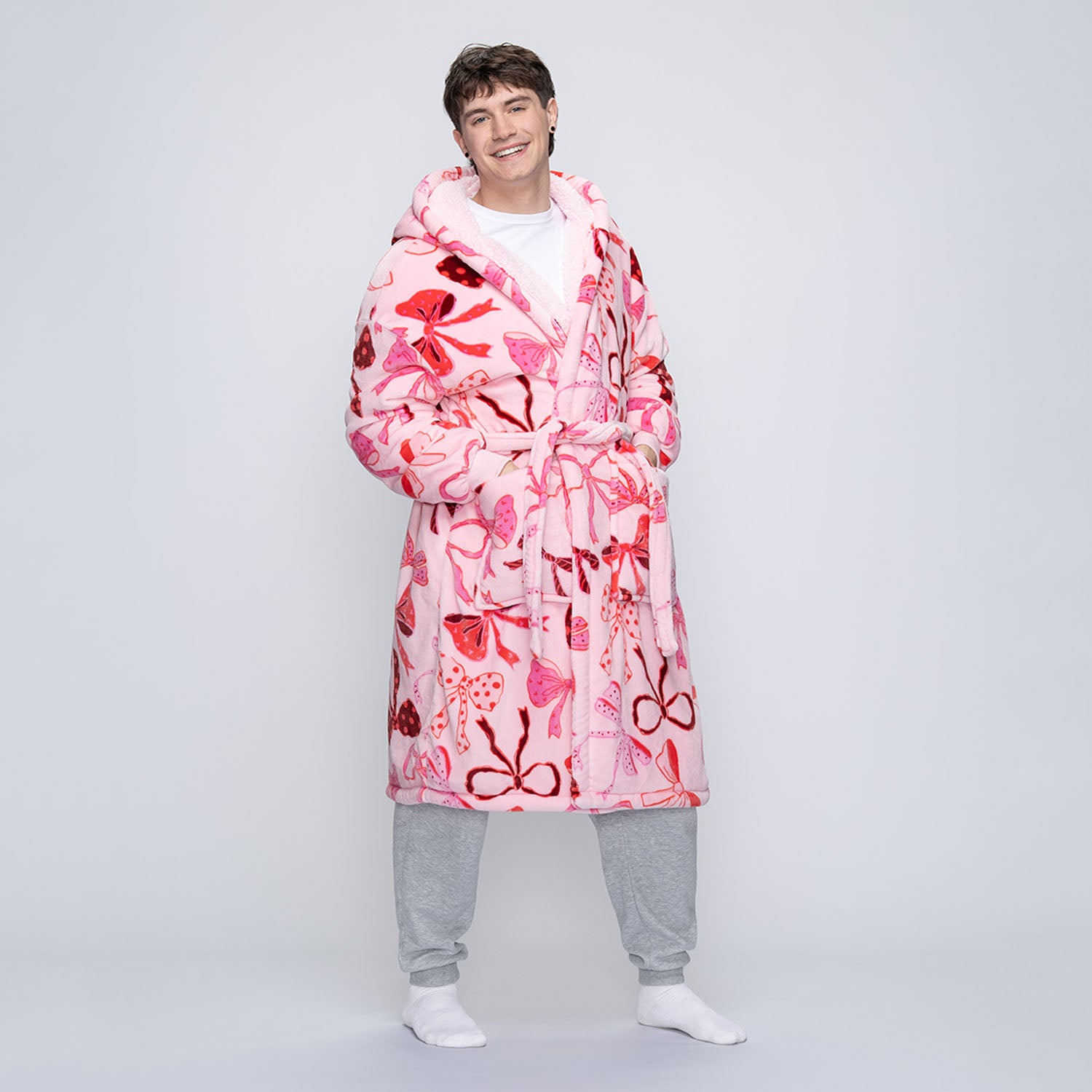Pink Bows Sherpa Dressing Gown – The Oodie