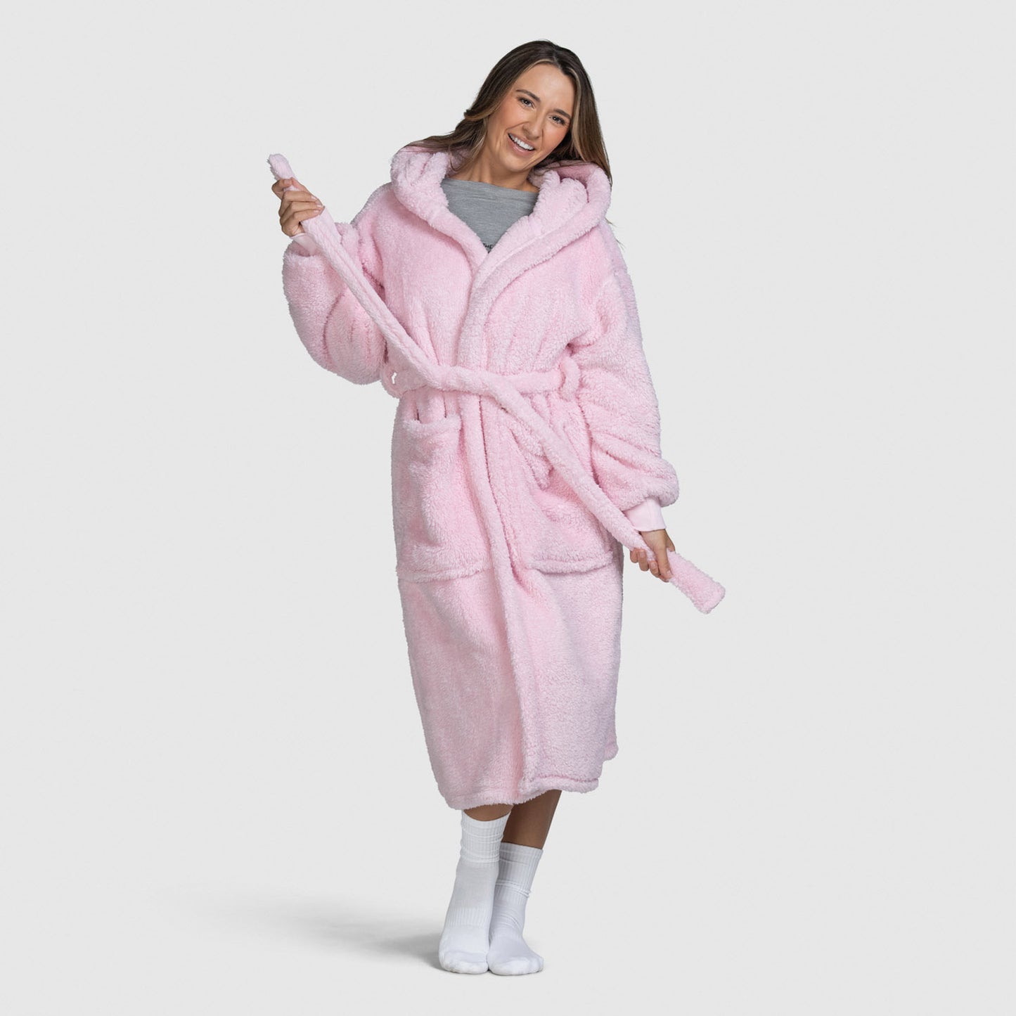 Pink Fluffy Dressing Gown The Oodie Pink Fluffy Dressing Gown The Oodie