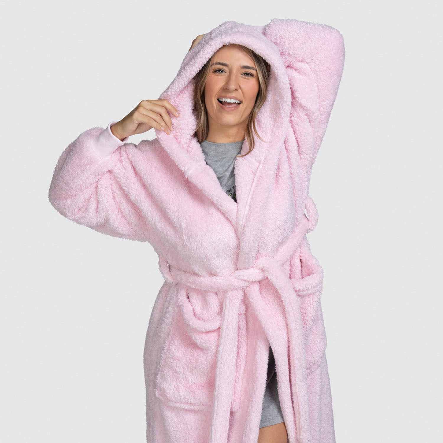 Pink Fluffy Dressing Gown The Oodie Pink Fluffy Dressing Gown The Oodie