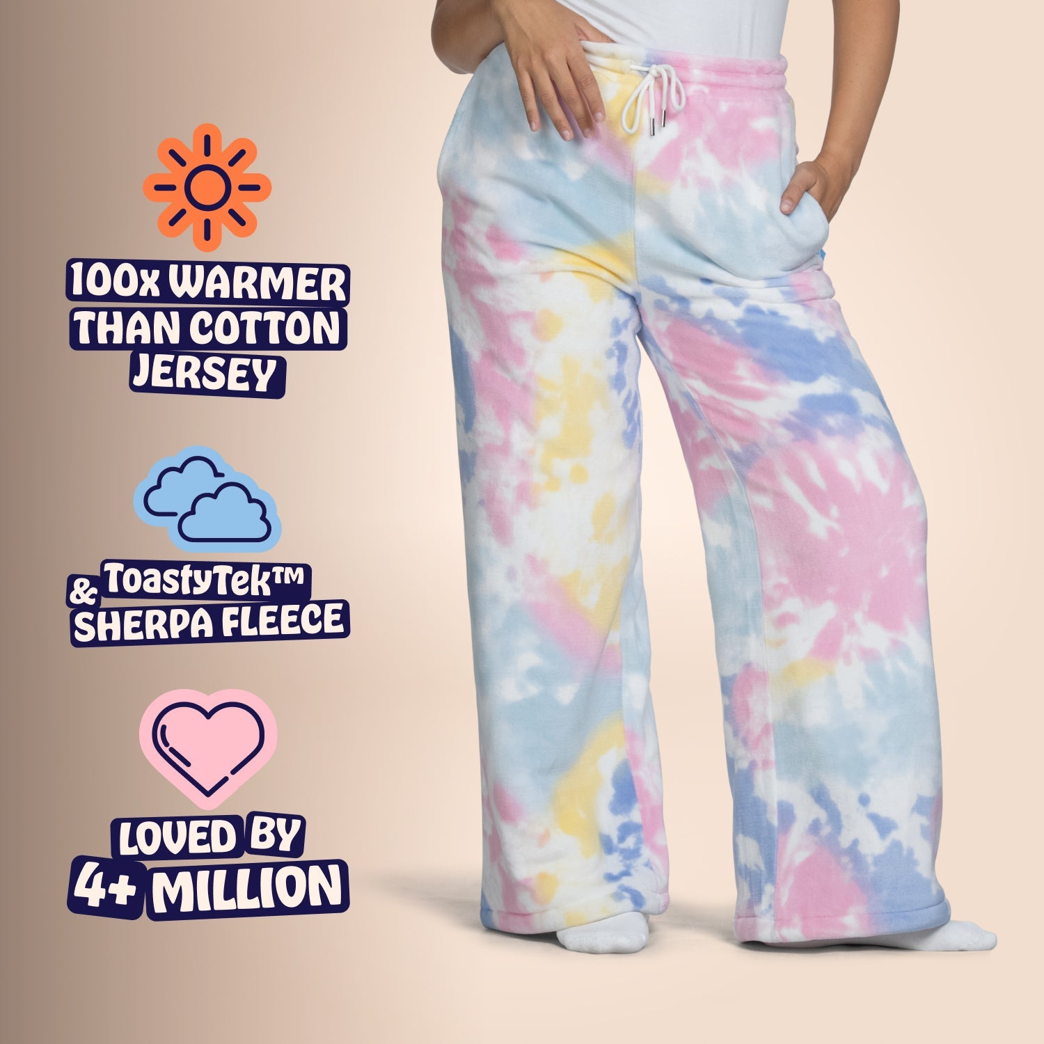 Bright Tie-Dye Sherpa Wide Leg Pant – The Oodie