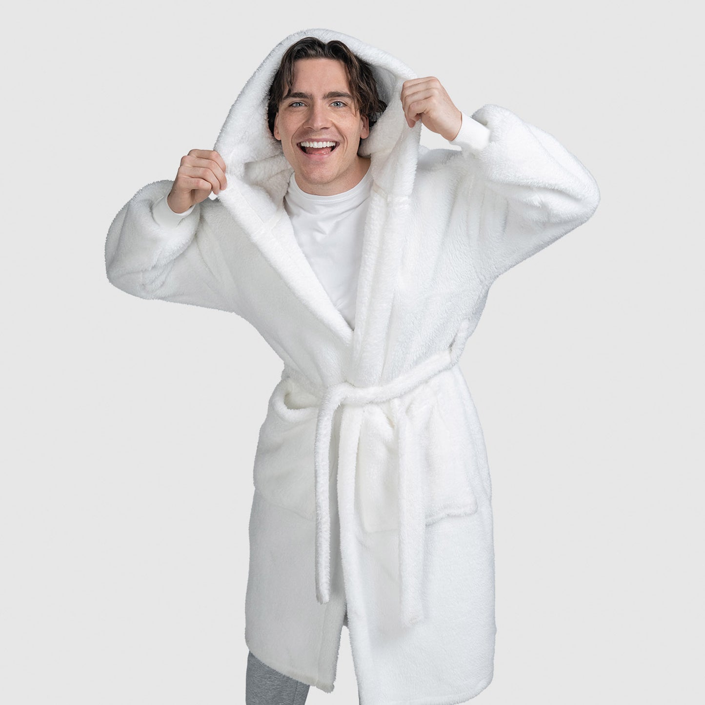 White Fluffy Dressing Gown – The Oodie White Fluffy Dressing Gown – The Oodie