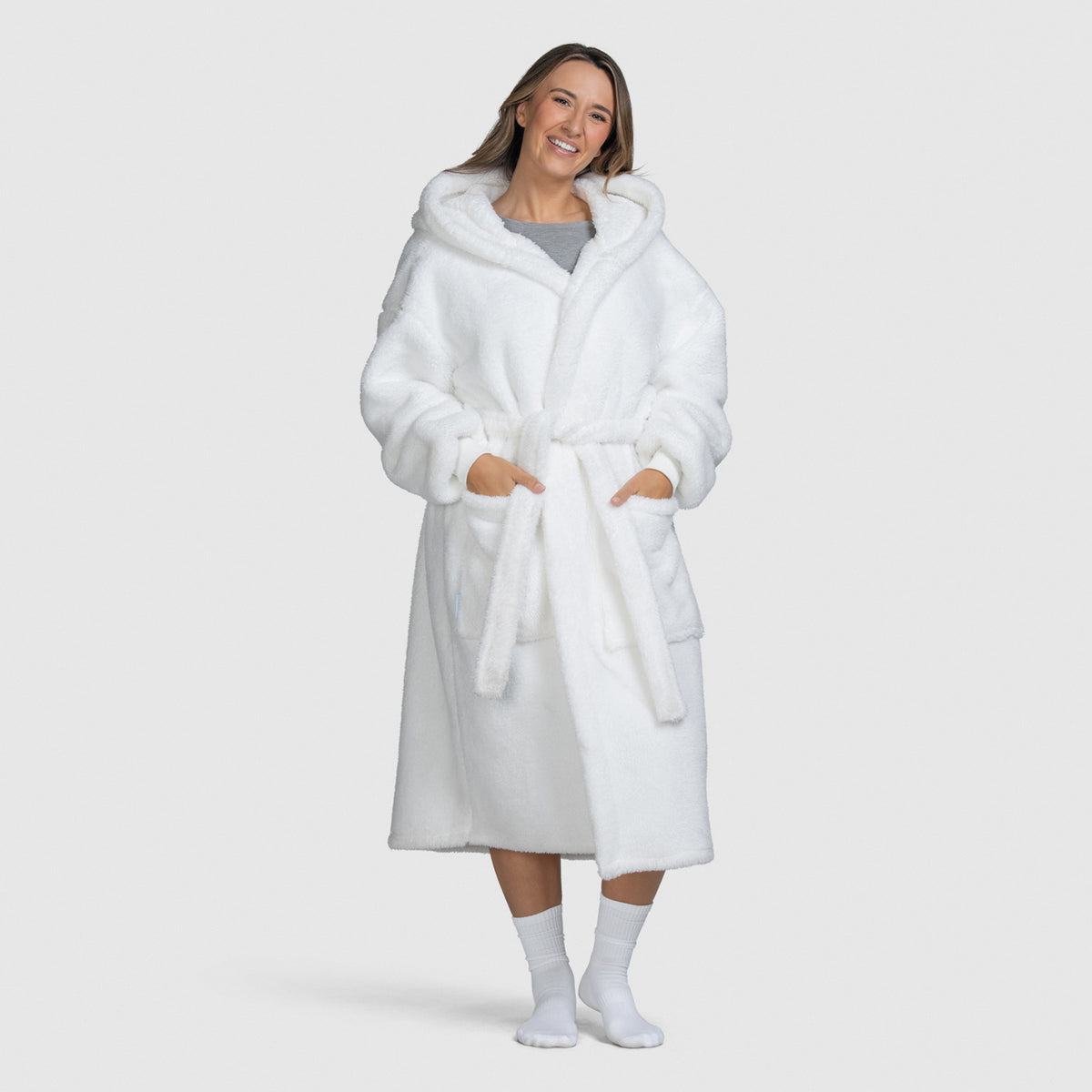 White Fluffy Dressing Gown – The Oodie