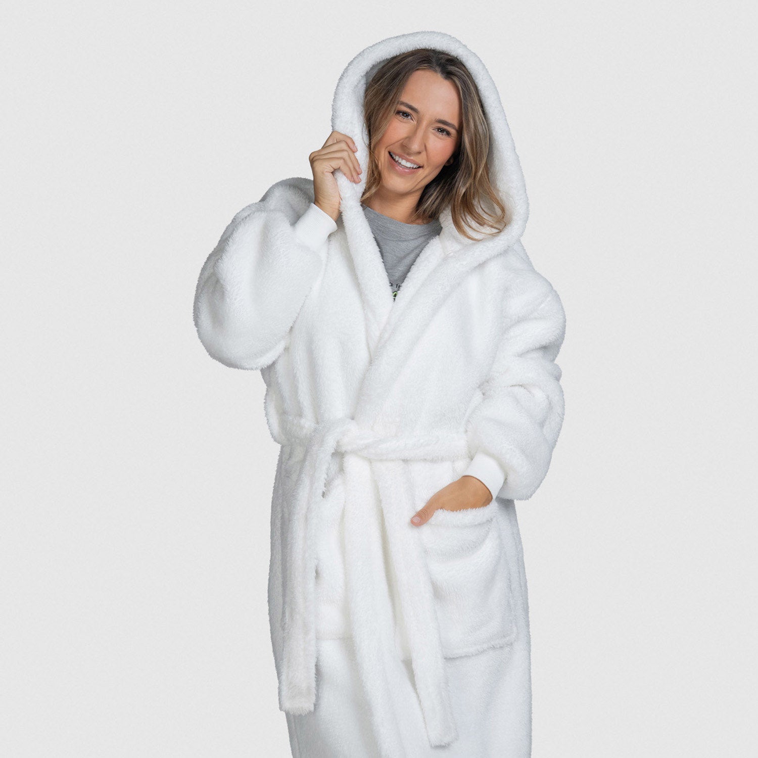 White Fluffy Dressing Gown The Oodie White Fluffy Dressing Gown The Oodie