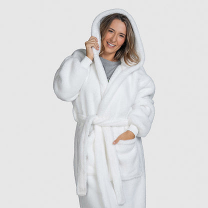 White Fluffy Dressing Gown The Oodie White Fluffy Dressing Gown The Oodie