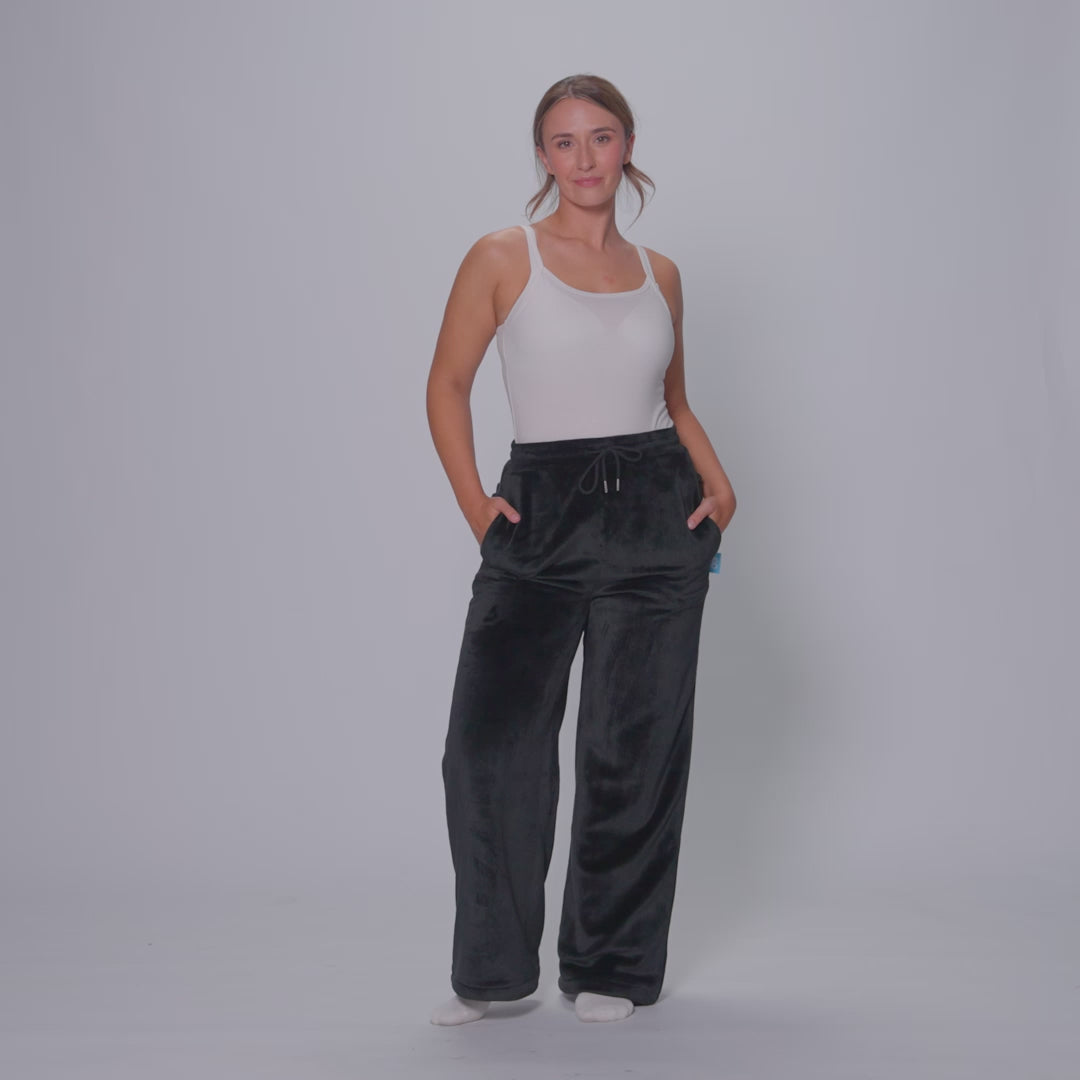 Grey Sherpa Wide Leg Pant – The Oodie
