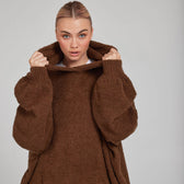 Oversized Boucle Knit Hoodie